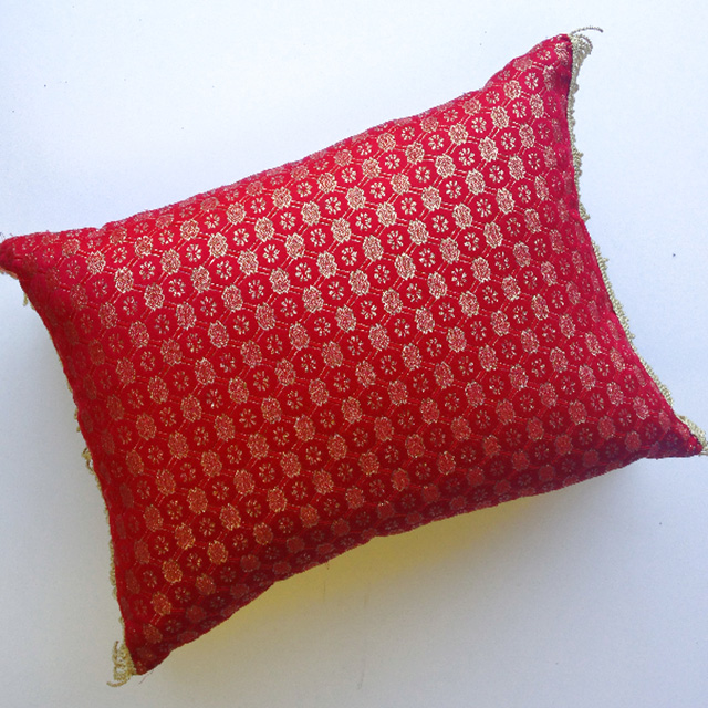 CUSHION, Red Gold Brocade